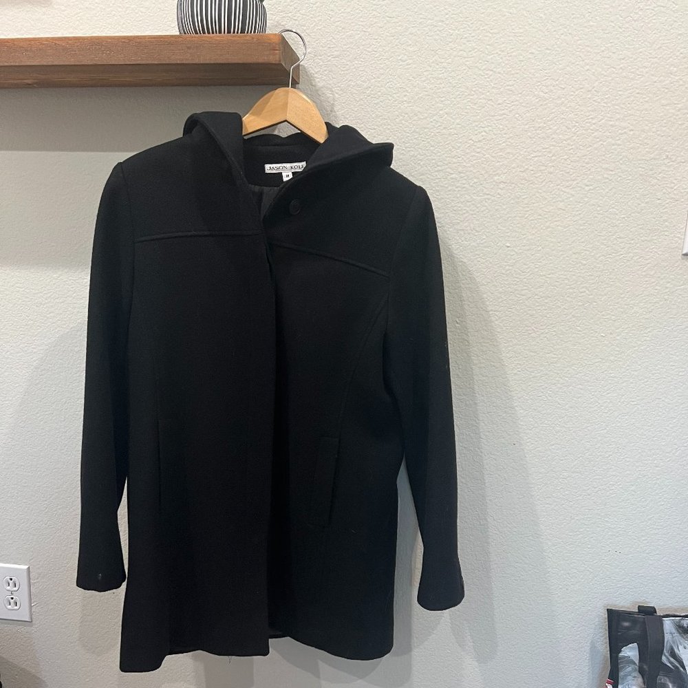 Jason Kole Black Wool Coat (Medium)